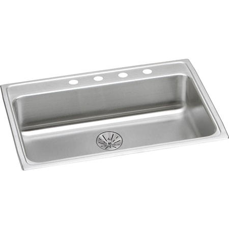 Elkay Classic Stainless Steel 31" x 22" x 6-1/2" 4-Hole Single Bowl Drop-in ADA Sink with Perfect Drain LRAD312265PD4